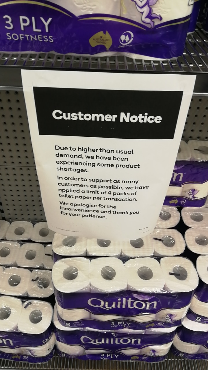 Hinweis im Supermarkt