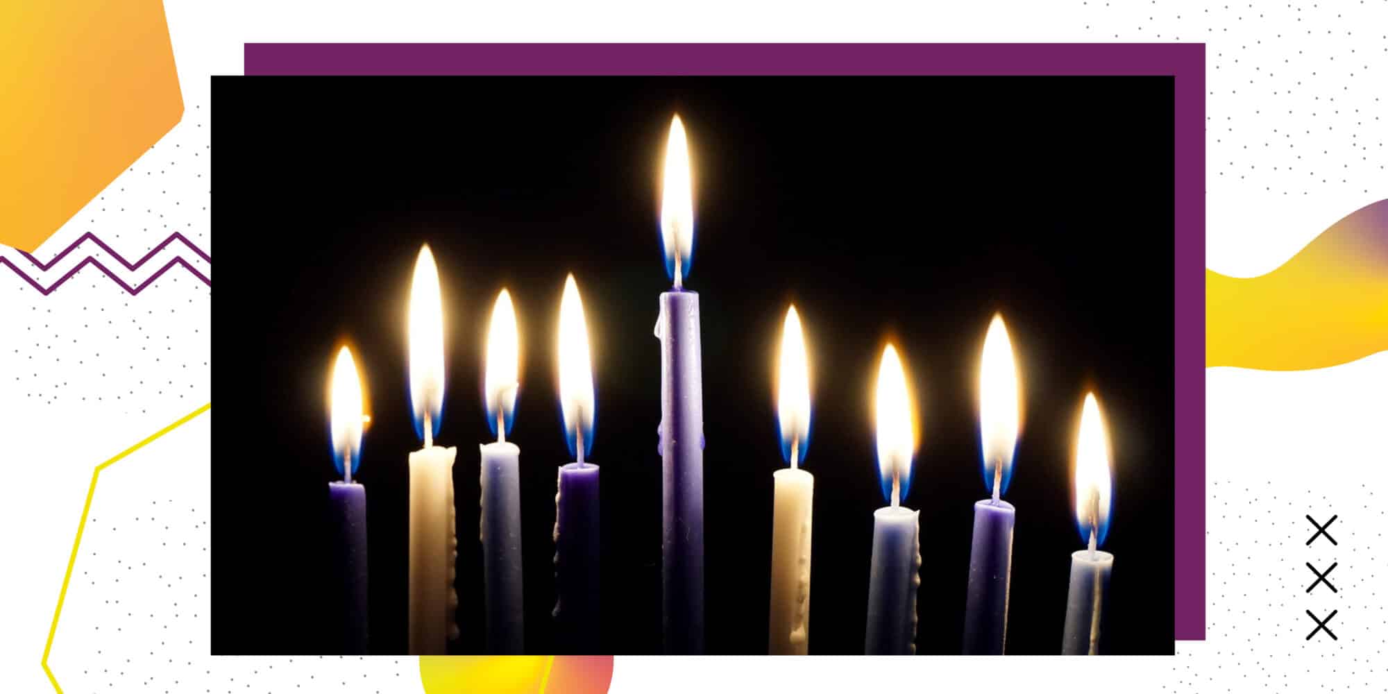 Lichter am Hanukkah-Leuchter